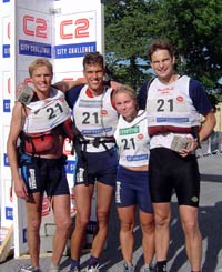 City Challenge 2003 - in the finish: Team Gainomax Recovery: Daniel, Fredrik, me and Andreas
